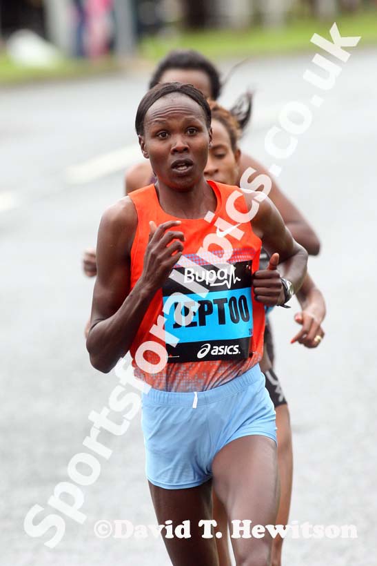 Priscah Jeptoo leads the BUPA Great North Run.